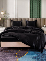 [Noir] SilkSilky-FR Parure de Lit Soie 005