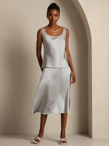 [Gris Griffin] SilkSilky-FR Sleeveless Top À Fines Brides 001