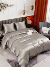 [Gris] SilkSilky-FR Parure de Lit Soie 001