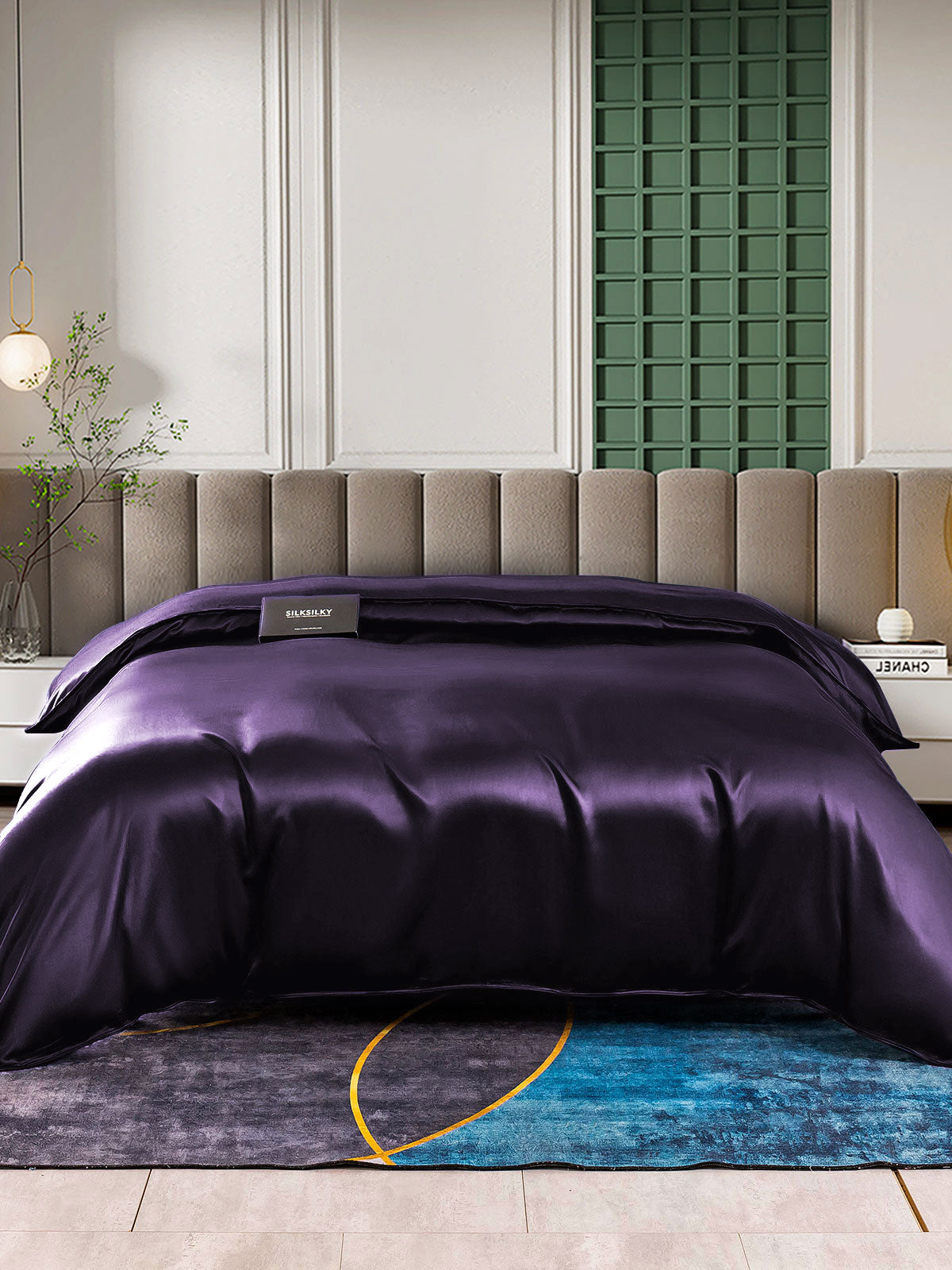 [Violet Foncé] SilkSilky-FR 22Momme Pure Soie Duvet Cover 001,