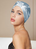 SilkSilky-FR Pure Soie Sleep Cap BleuClair 001