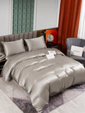 SilkSilky FR 25Momme Pure Soie Bedding Set Gris 002