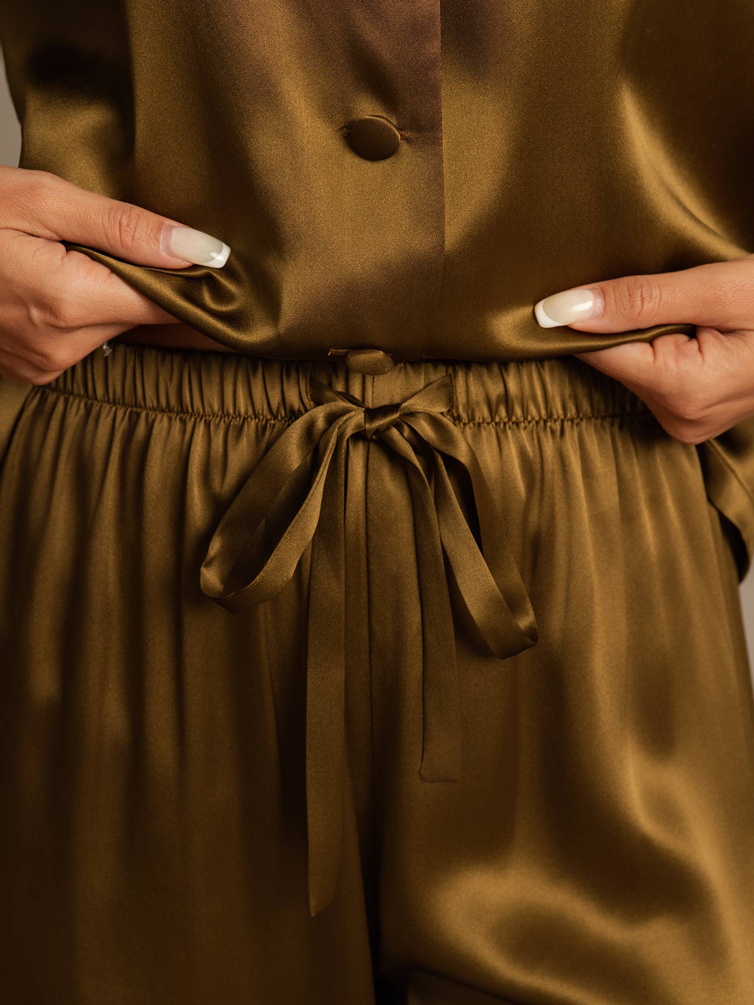 [Brun] SilkSilky-FR Pure Soie Womens Pajamas 007,