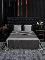 [Gris Foncé] SilkSilky-FR Parure de Lit Soie 001