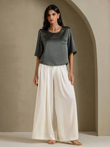 [Gris Foncé] SilkSilky-FR Half Sleeve Femme T-Shirt 006