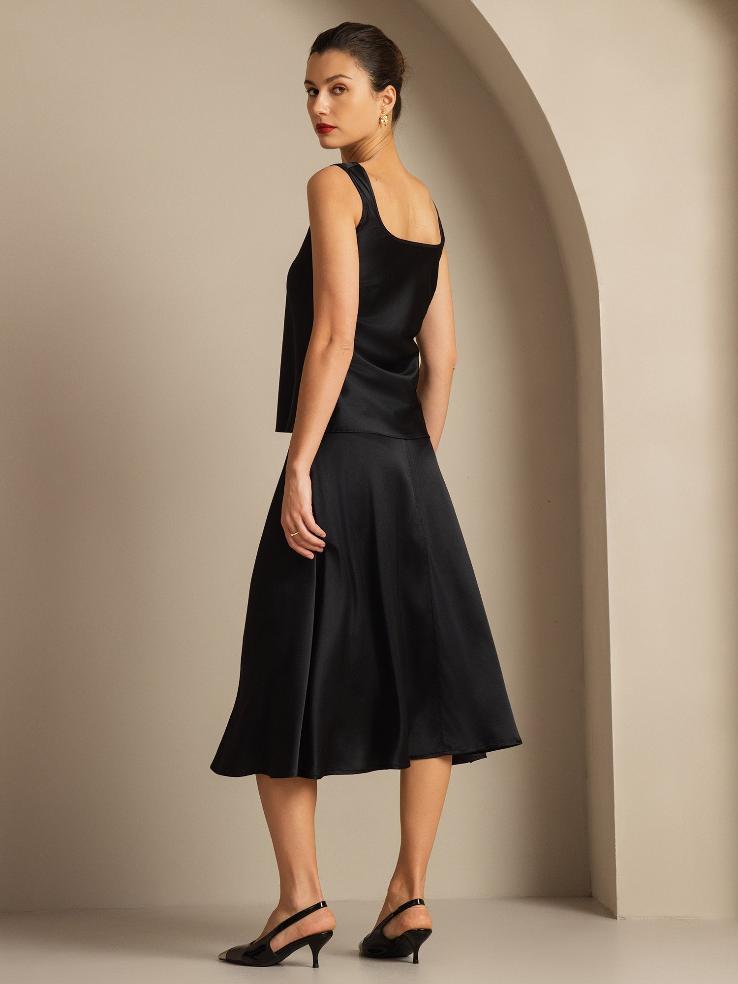 [Noir] SilkSilky-FR 19Momme Soie Camisoles 002,