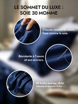 [Bleu Foncé] SilkSilky-FR 30Momme Taies d'Oreiller 002