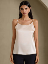 [Beige] SilkSilky-FR Spaghetti Strap Top À Fines Brides 001