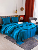 [Bleu Royal] SilkSilky-FR Parure de Lit Soie 001