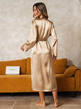 [Champagne] SilkSilky-FR Long Sleeve Femme Peignoir 002