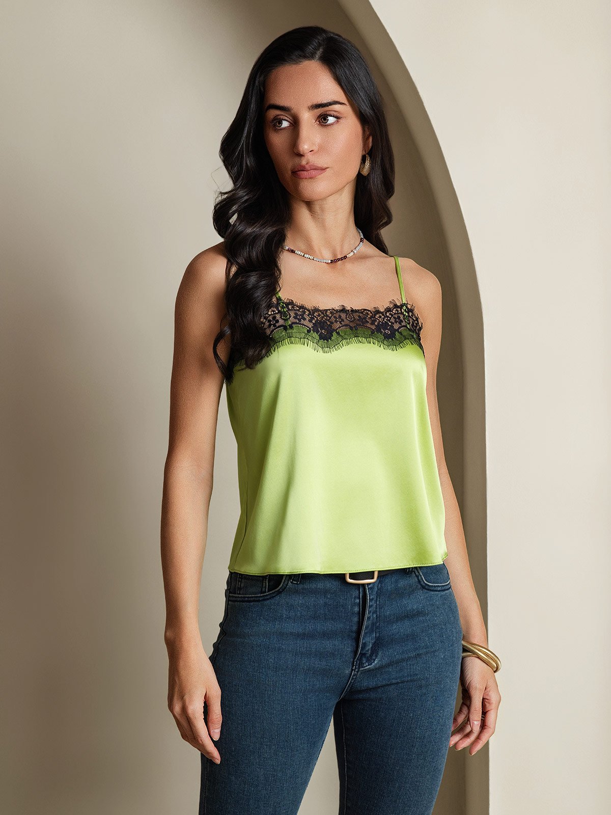 SilkSilky-FR 19Momme Soie Camisoles VertMenthe 005