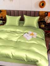 [Vert Menthe] SilkSilky-FR Parure de Lit Soie 003