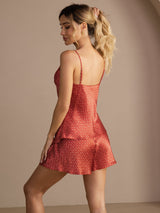 [Ginkgo Bordeaux] SilkSilky-FR Sleeveless V Neck Ensemble Camisole 002