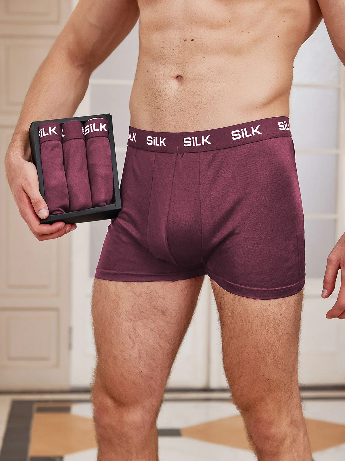 [Rouge Vineux] SilkSilky-FR Pure Soie Mens Underwear 002