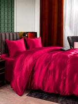 [Rouge Vineux] SilkSilky-FR Parure de Lit Soie 007