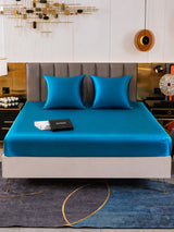 [Bleu Royal] SilkSilky-FR Parure de Lit Soie 002