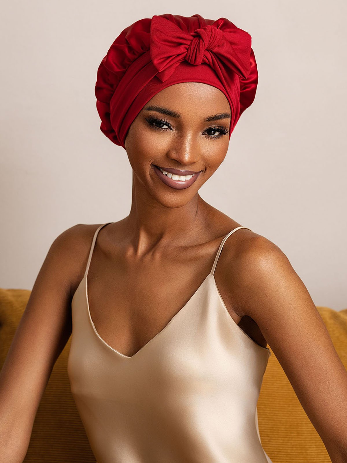SilkSilky-FR Soie Sleep Cap RougeVineux 002