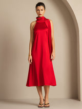 [Rouge] SilkSilky-FR Sleeveless Tie Neck Robes 007