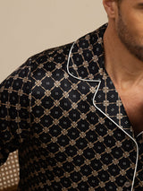 [Chaîne Noire] SilkSilky-FR 19Momme Manches longues Homme Pyjamas 003