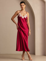 [Rouge Vineux] SilkSilky-FR Sleeveless V Neck Robes 003