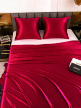 [Rouge Vineux] SilkSilky-FR Parure de Lit Soie 004