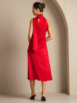[Rouge] SilkSilky-FR Sleeveless Tie Neck Robes 002