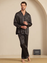 [Chaîne Noire] SilkSilky-FR 19Momme Manches longues Homme Pyjamas 004
