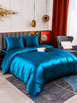 [Bleu Royal] SilkSilky-FR Parure de Lit Soie 003