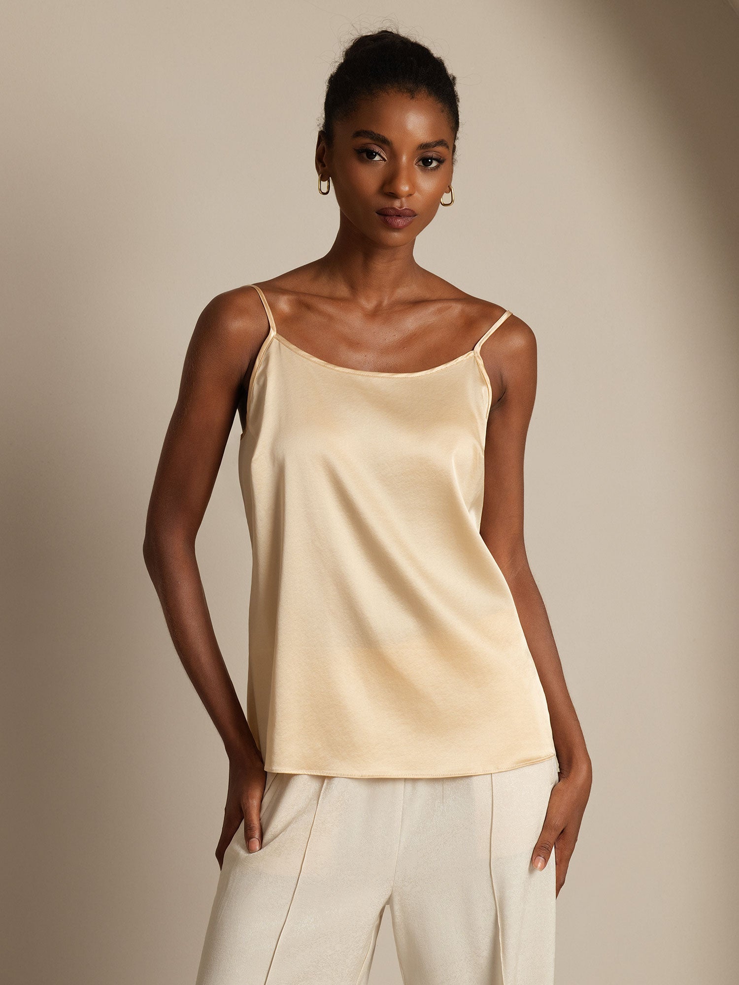 [Champagne] SilkSilky-FR 19Momme Soie Camisoles 001