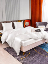 [Blanc] SilkSilky-FR Parure de Lit Soie 003