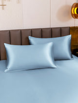 [Bleu Clair] SilkSilky-FR Taies d'Oreiller 003