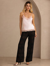 [Rose] SilkSilky-FR Spaghetti Strap V Neck Top À Fines Brides 006