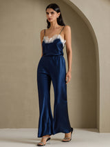 [Bleu Foncé] SilkSilky-FR Femme Pantalons 006