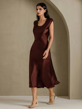 [Café] SilkSilky-FR Cap Sleeve Robes 007