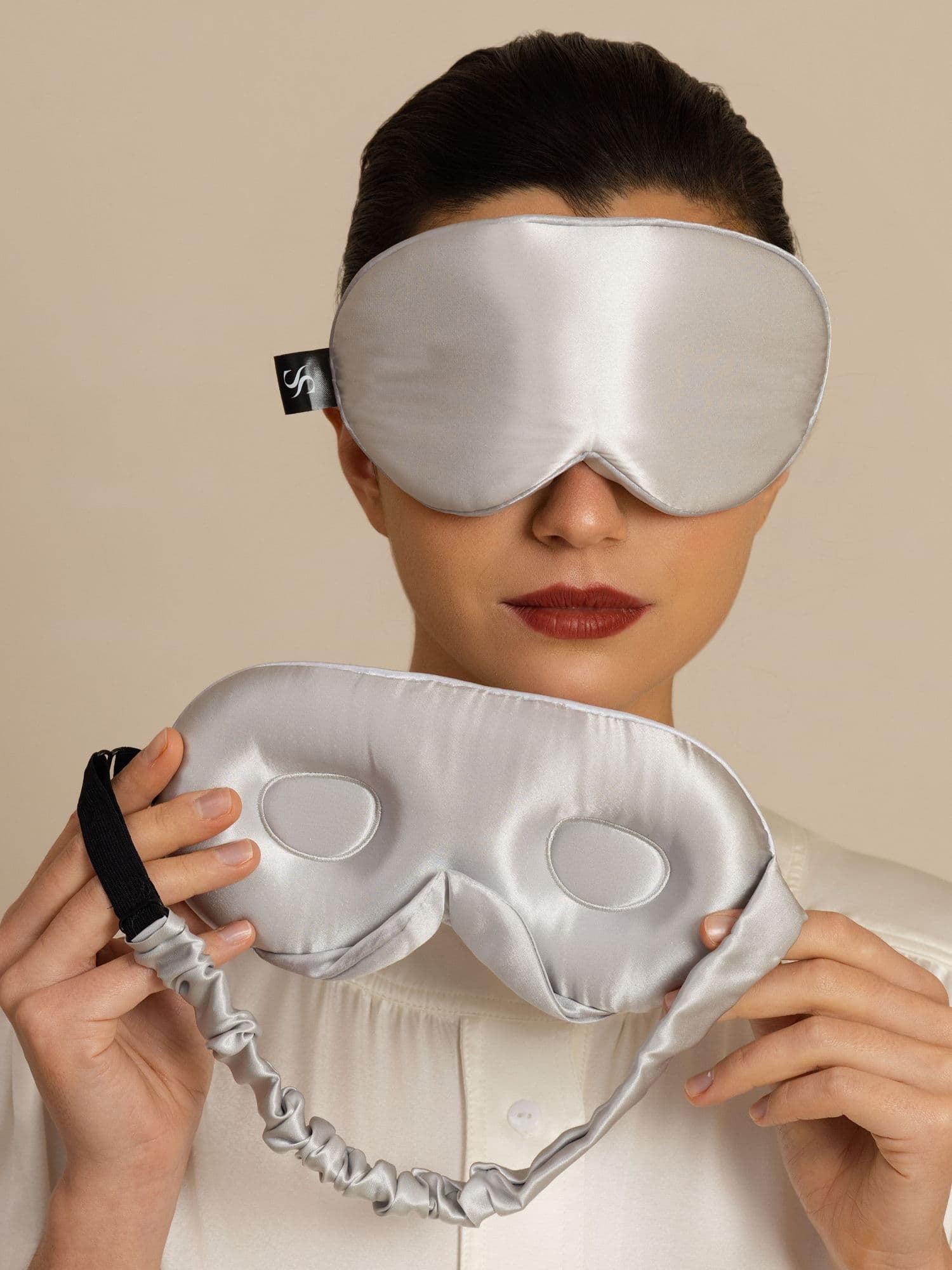 [Gris Clair] SilkSilky-FR 22Momme Masques pour les Yeux 002