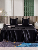 [Noir] SilkSilky-FR Parure de Lit Soie 001
