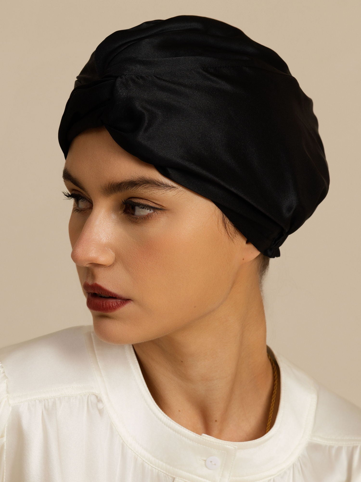 [Noir] SilkSilky-FR 22Momme Bonnets de Nuit 001