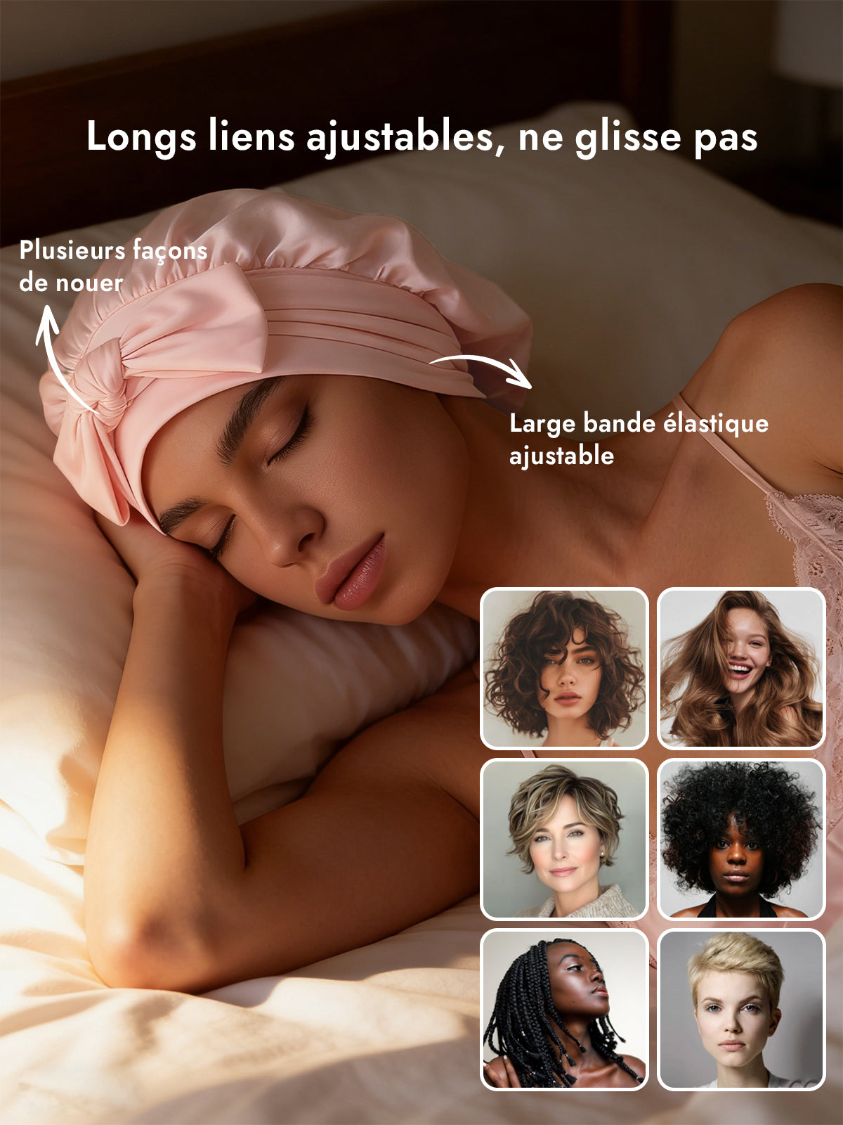 [Rose Clair] SilkSilky-FR Soie Sleep Cap 004