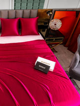 [Rouge Vineux] SilkSilky-FR Parure de Lit Soie 004