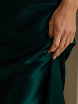 [Vert Foncé] SilkSilky-FR Sleeveless V Neck Chemises de nuit 005