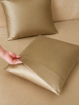 [Beige+Kaki] SilkSilky-FR Parure de Lit Soie 005
