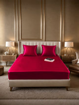 [Rouge Vineux] SilkSilky-FR Parure de Lit Soie 002