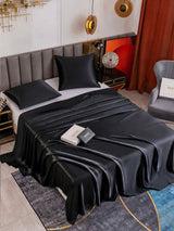 [Noir] SilkSilky-FR Parure de Lit Soie 001