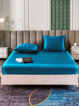 [Bleu Royal] SilkSilky-FR Parure de Lit Soie 002