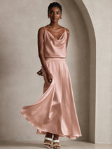 [Toscane] SilkSilky-FR Spaghetti Strap Cowl Neck Top À Fines Brides 006