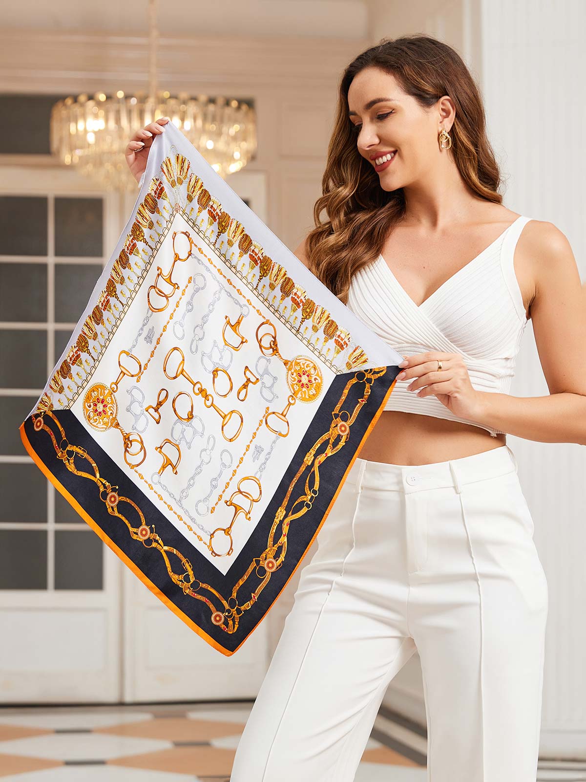 [P038] SilkSilky-FR Pure Soie Scarf 003,