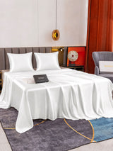 [Blanc] SilkSilky-FR Parure de Lit Soie 003