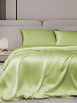 [Vert Menthe] SilkSilky-FR 19Momme Parure de Lit Soie 001