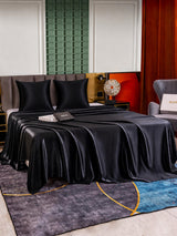 [Noir] SilkSilky-FR Parure de Lit Soie 003