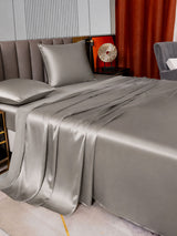 [Gris] SilkSilky-FR Parure de Lit Soie 003
